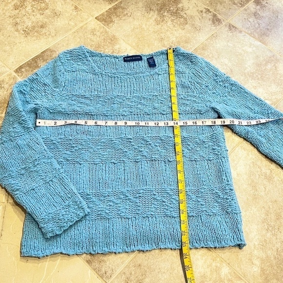 🆕 Karen Scott plush blue scoop neck pullover sweater small - Picture 3 of 6